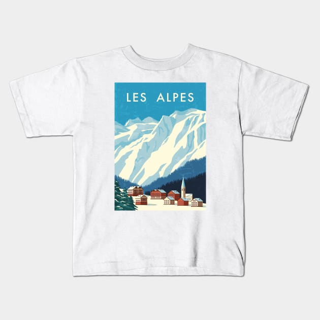 Les Alpes, Alps. Austria, Switzerland Kids T-Shirt by GreekTavern